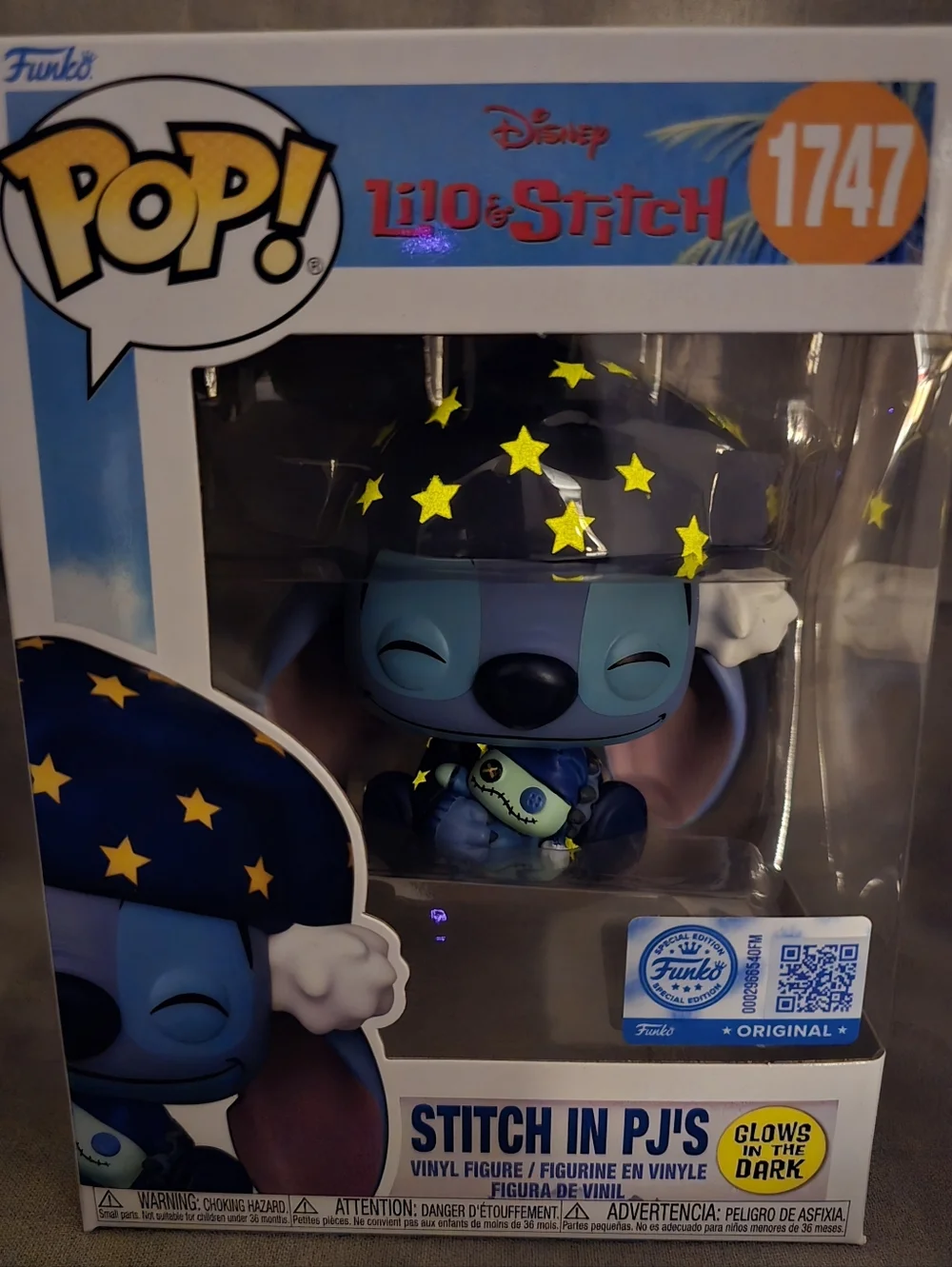 Funko Pop! Vinyl: Stitch PJ's Exclusive Funko Pop # 1747 (Nib) With Protector - Picture 3 of 8